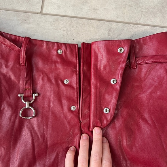 Saunders Collective Red Faux Leather Skirt - Picture 6 of 9